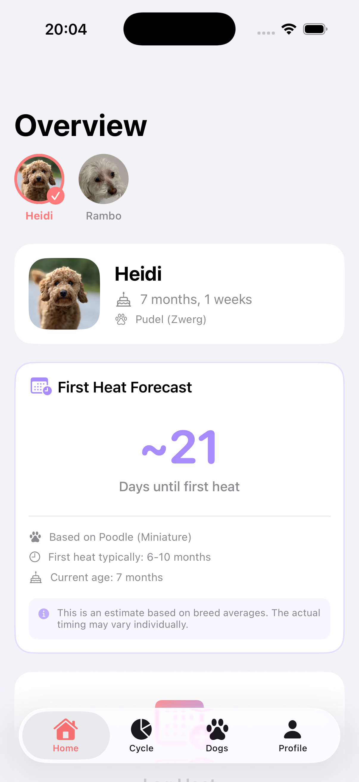 DogCycle on iPhone